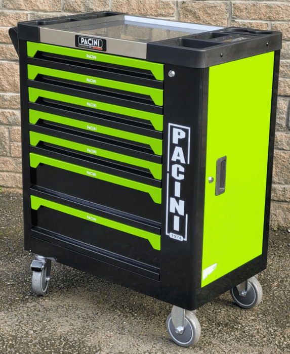 PACINI 7 Drawer Tool Chest on Strong Castor Wheels & Complete With Full Set of Tools - PC7DTC PC7DTC