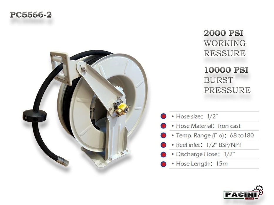 PACINI Pacini PC5566 Oil Dispensing Pump with 15m Retractable Reel &amp; Digital Meter Kit PC5566