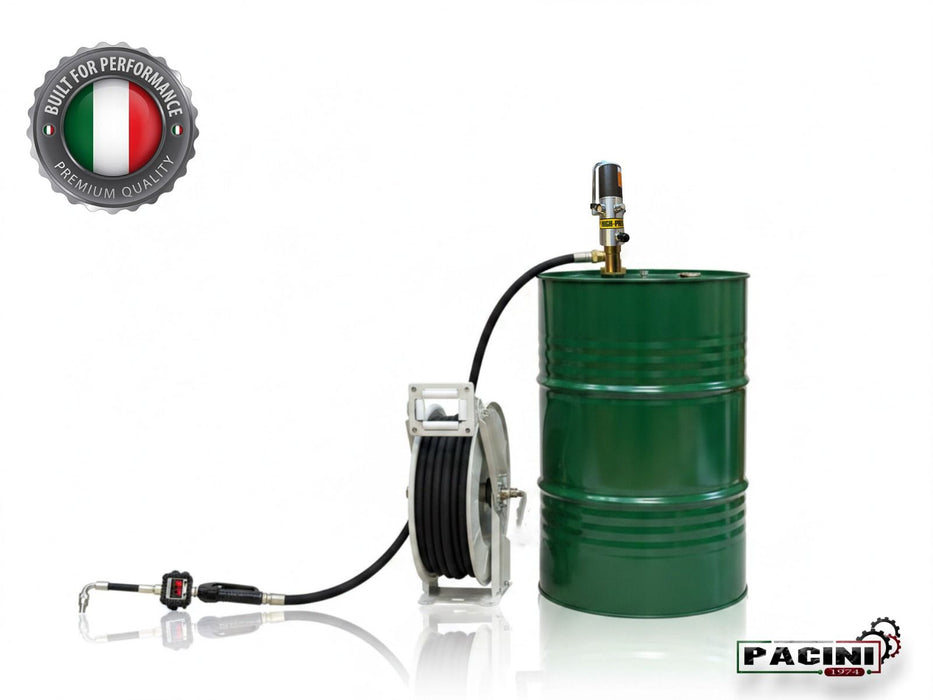 PACINI Pacini PC5566 Oil Dispensing Pump with 15m Retractable Reel &amp; Digital Meter Kit PC5566