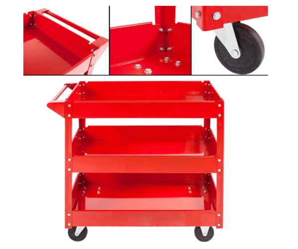 PACINI Pacini 3 Tier Heavy Duty Tool Trolley Cart on Castor Wheels – TSC003 TSC003