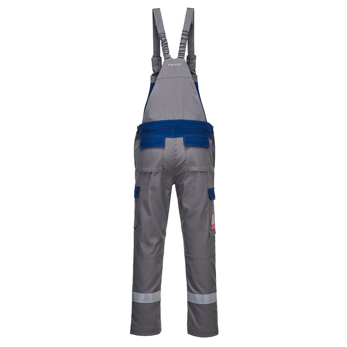 Portwest FR07 - Bizflame Industry Two Tone FR Bib and Brace - Grey