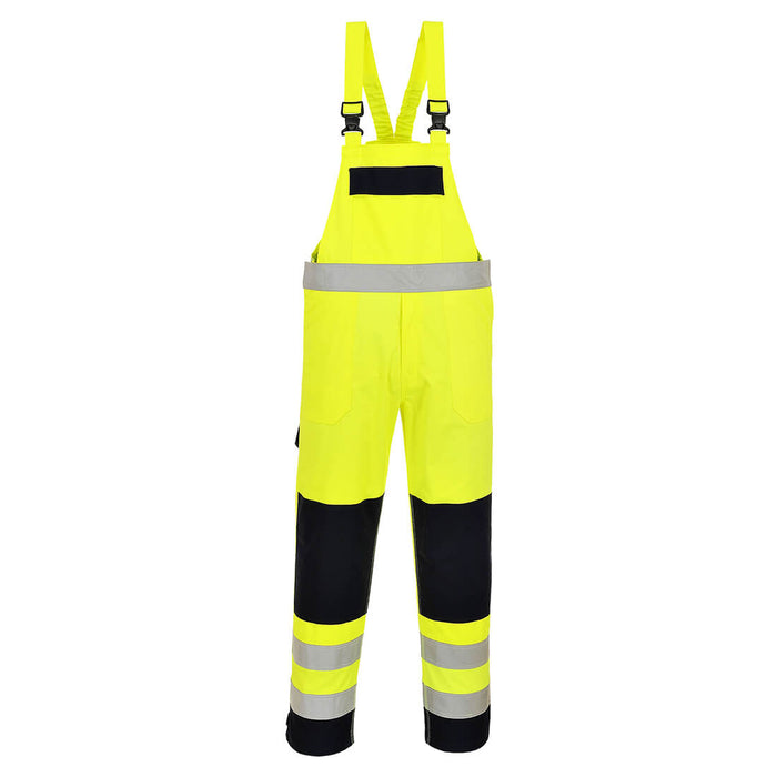 Portwest FR63 - Bizflame Work Hi-Vis Multi-Norm Contrast FR Bib and Brace - Yellow/Navy