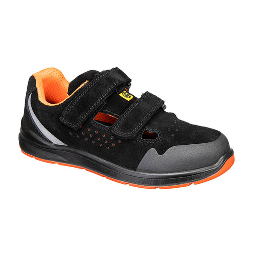 Portwest FE08 - Steel Cow Suede Sandal S1P ESD SR FO - Black/Grey