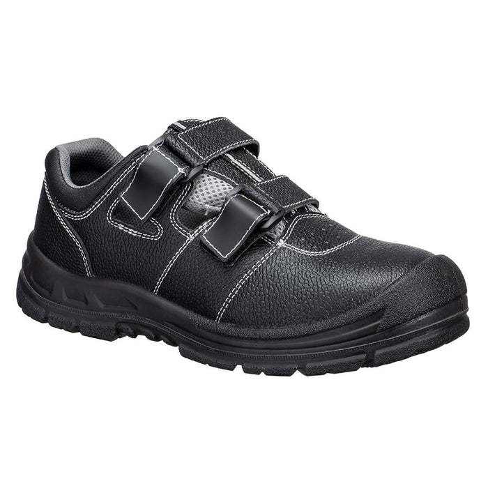 Portwest FS70 - Steel Action Leather Sandal S1P SR FO - Black/Grey