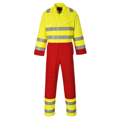 Portwest FR90 - Bizflame Work Hi-Vis Contrast FR Coverall - Yellow