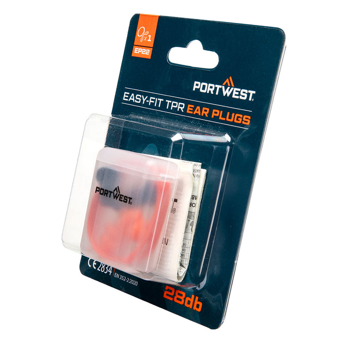 Portwest EP22 - Easy Fit TPR Corded (1 Pair) - Orange EP22-ORR-One Size