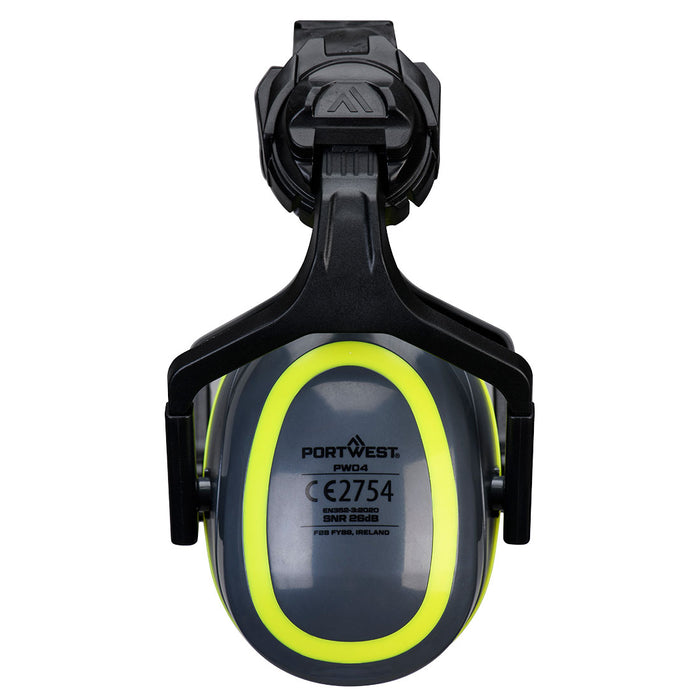Portwest PW04 - HV Extreme Ear Defenders Medium Clip-On Metal Free - Grey/Yellow PW04-GYR-One Size