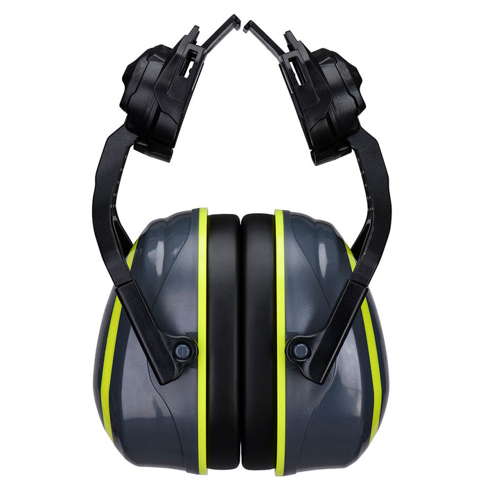 Portwest PW04 - HV Extreme Ear Defenders Medium Clip-On Metal Free - Grey/Yellow PW04-GYR-One Size