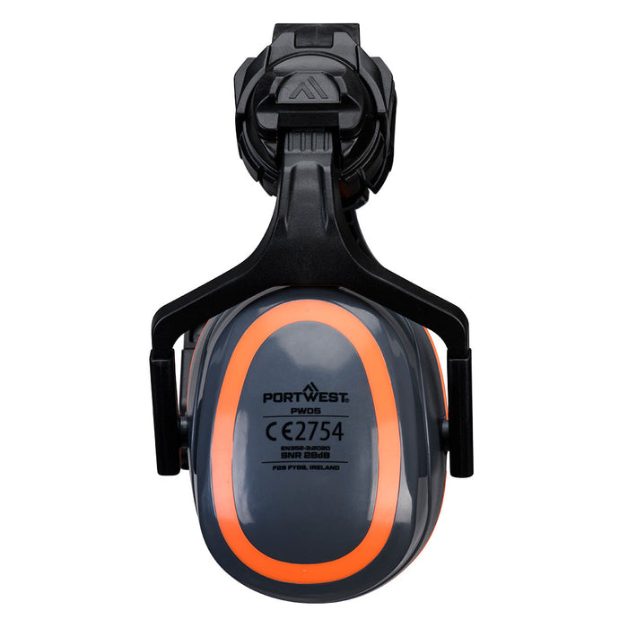 Portwest PW05 - HV Extreme Ear Defenders High Clip-On Metal Free - Grey/Orange PW05-GOR-One Size