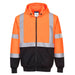 Portwest Hi-Vis Contrast Zipped Hoodie Orange/Black