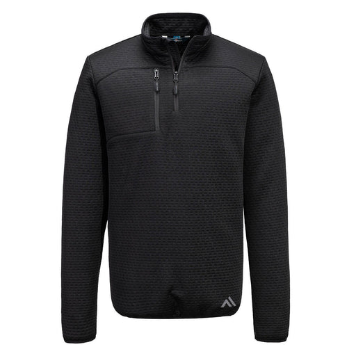 Portwest KX376 - KX3 Sport Textured 1/4 Zip Sweatshirt - Black