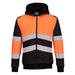 Portwest PW3 Hi-Vis Zipped Class 1 Winter Hoodie Orange/Black