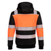 Portwest PW3 Hi-Vis Zipped Class 1 Winter Hoodie Orange/Black