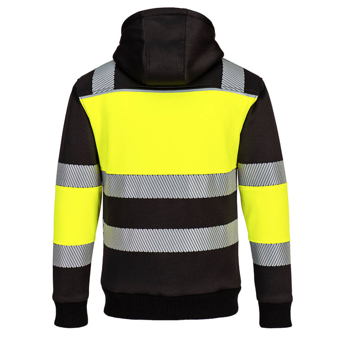 Portwest PW3 Hi-Vis Zipped Class 1 Winter Hoodie Yellow/Black