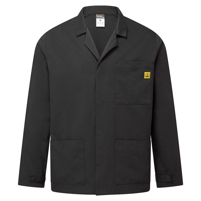 Portwest AS18 - Anti-Static ESD Lab Jacket - Black