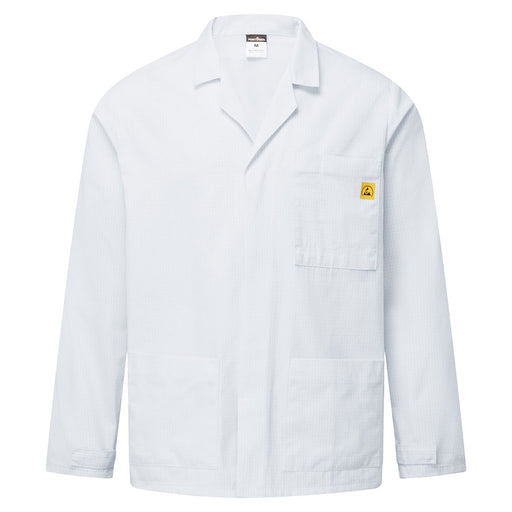 Portwest AS18 - Anti-Static ESD Lab Jacket - White