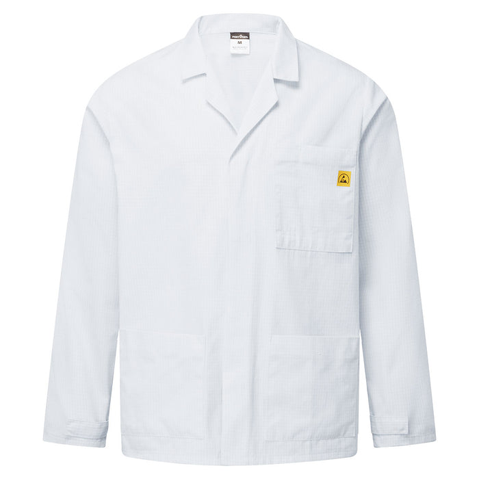 Portwest AS18 - Anti-Static ESD Lab Jacket - White