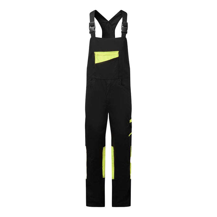 Portwest CD850 - WX2 Eco Stretch Bib and Brace - Black/Yellow