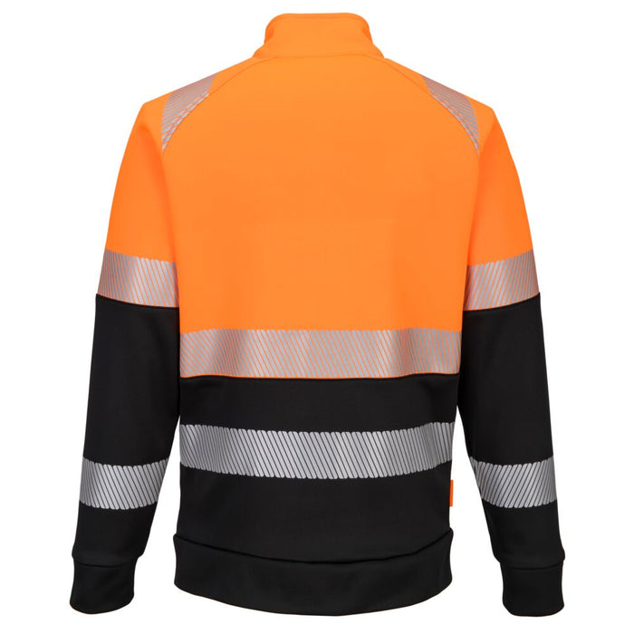Portwest DX490 - DX4 Hi-Vis Class 1 Funnel Neck Zipped Sweatshirt - Orange/Black