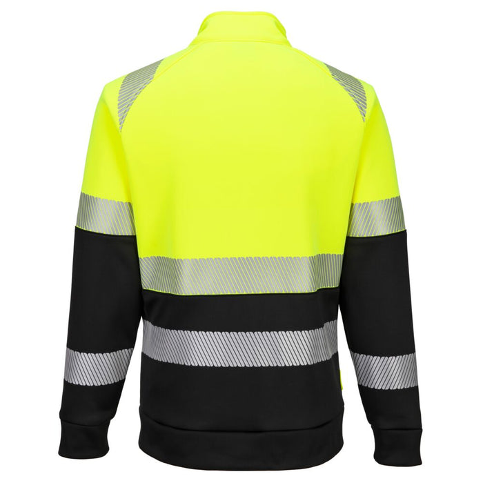Portwest DX490 - DX4 Hi-Vis Class 1 Funnel Neck Zipped Sweatshirt - Yellow/Black