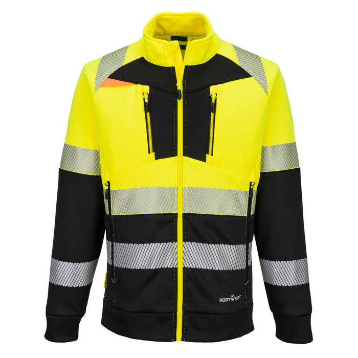 Portwest DX490 - DX4 Hi-Vis Class 1 Funnel Neck Zipped Sweatshirt - Yellow/Black