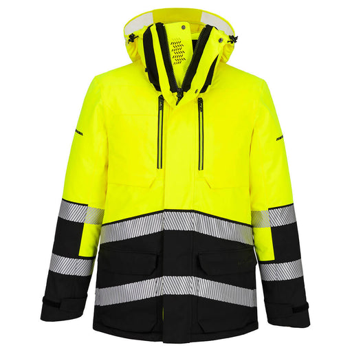 Portwest EV401 - EV4 Hi-Vis Expedition Parka Jacket Yellow/Black