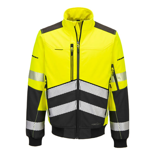 Portwest EV468 - EV4 Hi-Vis Softshell Bomber (3L) Yellow/Black
