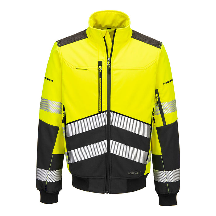 Portwest EV468 - EV4 Hi-Vis Softshell Bomber (3L) Yellow/Black