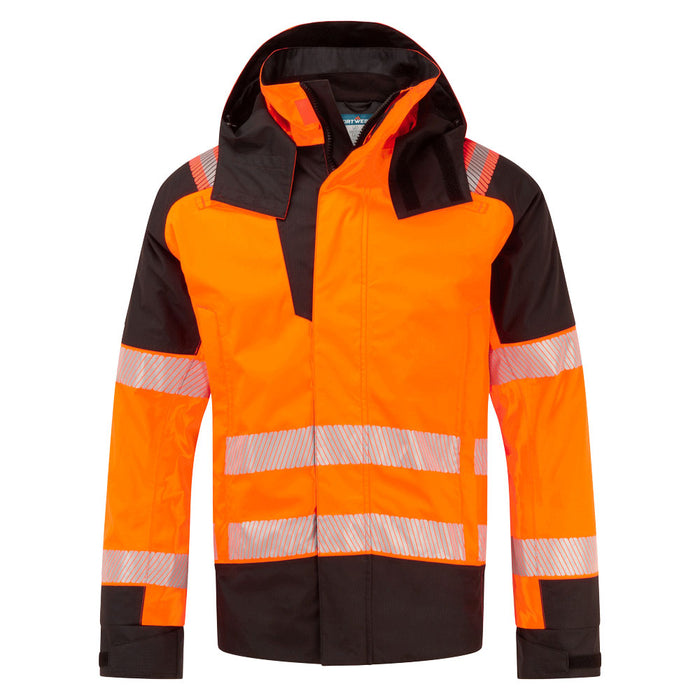 Portwest FR606 - PW3 Modaflame Rain+ Hi-Vis Multi-Norm FR Winter Jacket - Orange/Black
