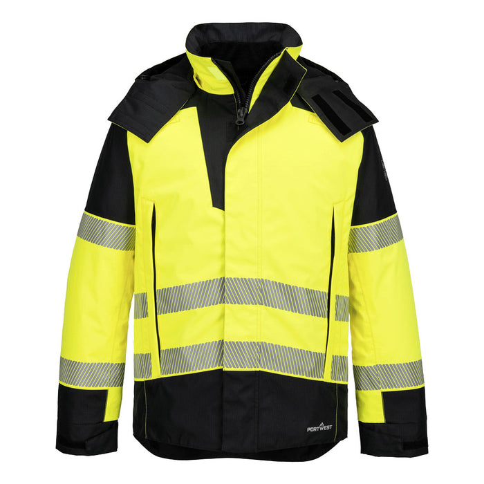 Portwest FR606 - PW3 Modaflame Rain+ Hi-Vis Multi-Norm FR Winter Jacket - Yellow/Black