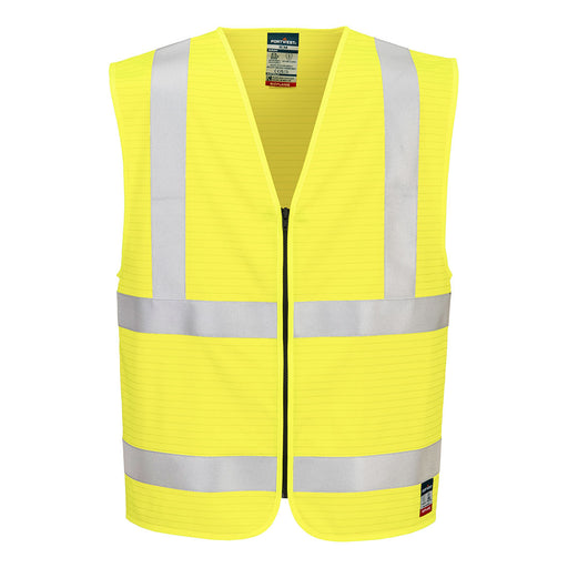 Portwest FR615 - Bizflame Hi-Vis FR Zip Vest - Yellow