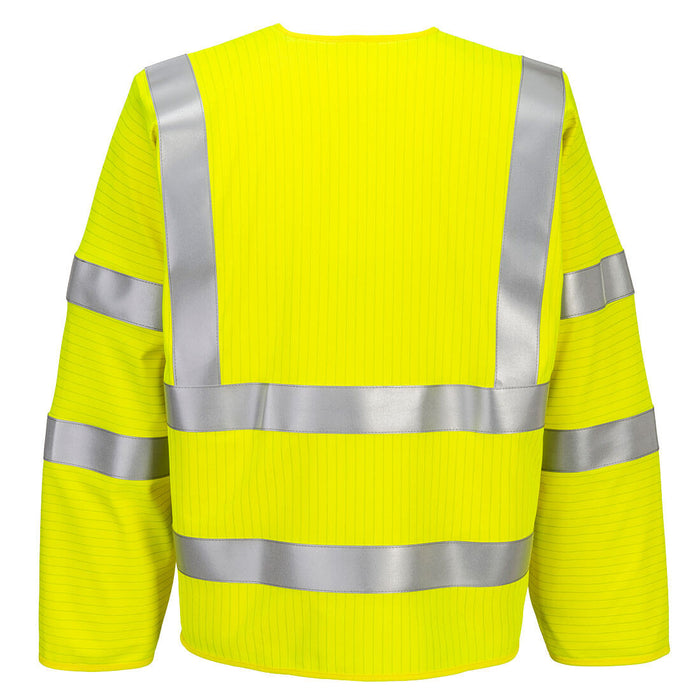 Portwest FR616 - Bizflame Hi-Vis FR Long Sleeve Zip Vest - Yellow