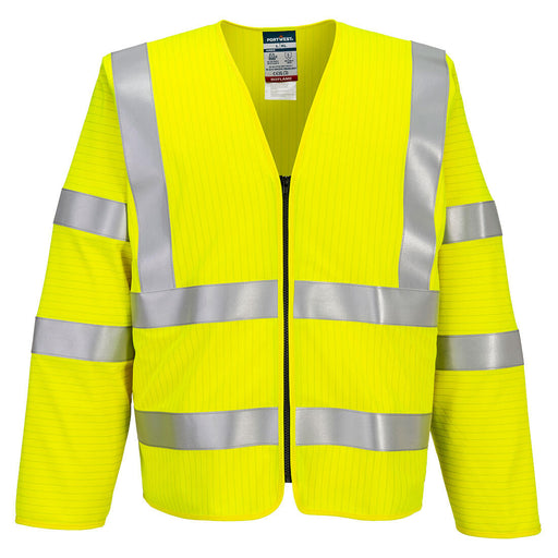 Portwest FR616 - Bizflame Hi-Vis FR Long Sleeve Zip Vest - Yellow