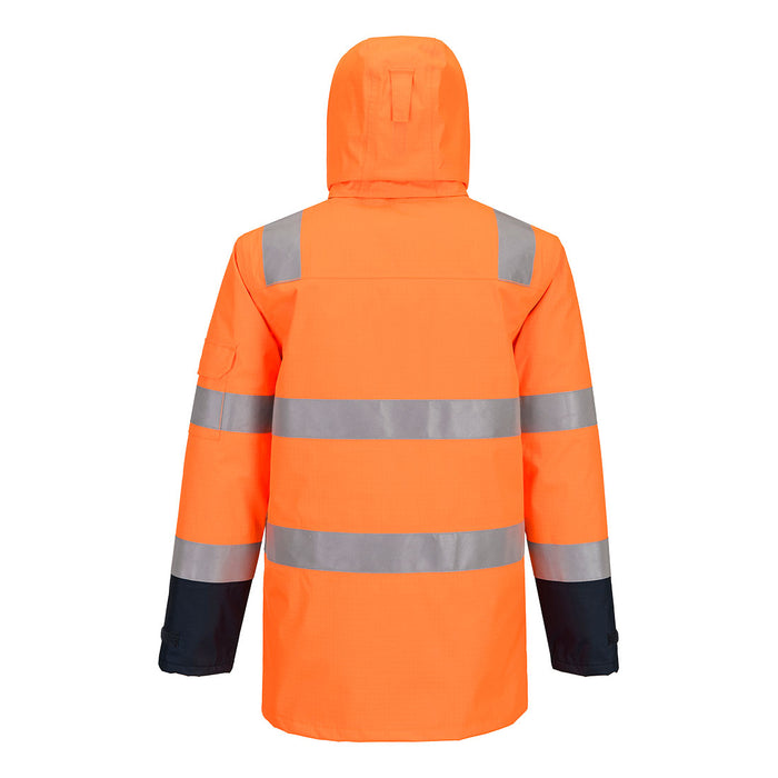 Portwest FR617 - Bizflame Rain+ Hi-Vis Multi-Norm Contrast FR Winter Jacket - Orange/Navy