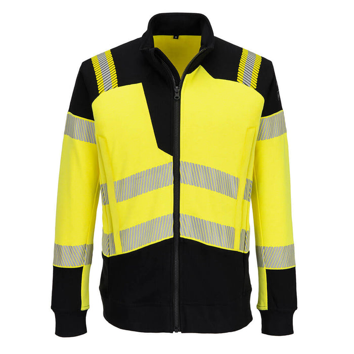 Portwest FR717 - PW3 Modaflame Knit Hi-Vis FR Full Zip Sweatshirt - Yellow/Black