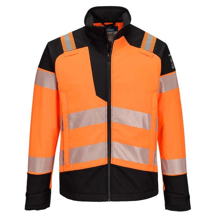 Portwest FR718 - PW3 Modaflame Softshell Hi-Vis Multi-Norm FR Jacket - Orange/Black