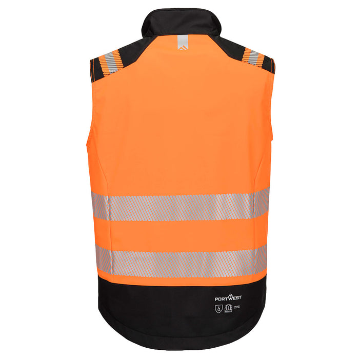 Portwest FR719 - PW3 Modaflame Softshell Hi-Vis FR Gilet - Orange/Black