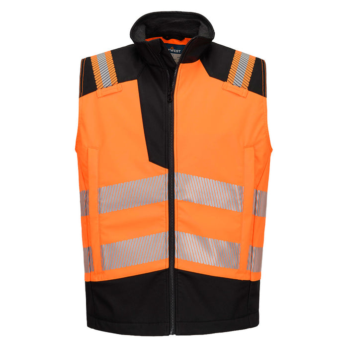 Portwest FR719 - PW3 Modaflame Softshell Hi-Vis FR Gilet - Orange/Black