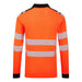 Portwest FR734 - PW3 Modaflame Knit HVO FR Long Sleeve Polo Shirt - Orange/Black
