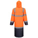 Portwest H446 - Hi-Vis Contrast Raincoat 122cm Orange/Navy