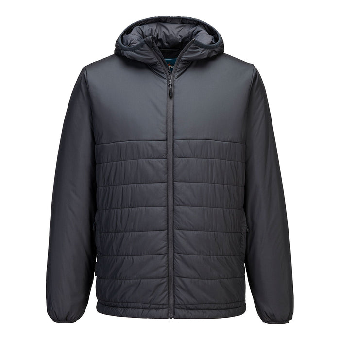 Portwest S608 - Professional Hooded Insulated Baffle Jacket - Metal Grey