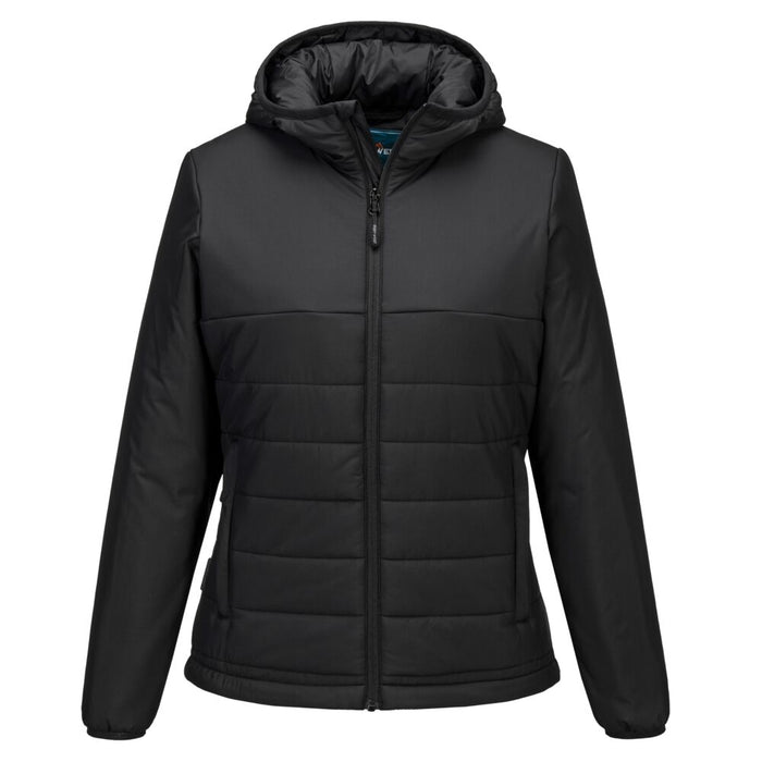 Portwest S613 - Professional Women's Hooded Insulated Baffle Jacket - Black