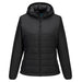 Portwest S613 - Professional Women's Hooded Insulated Baffle Jacket - Black