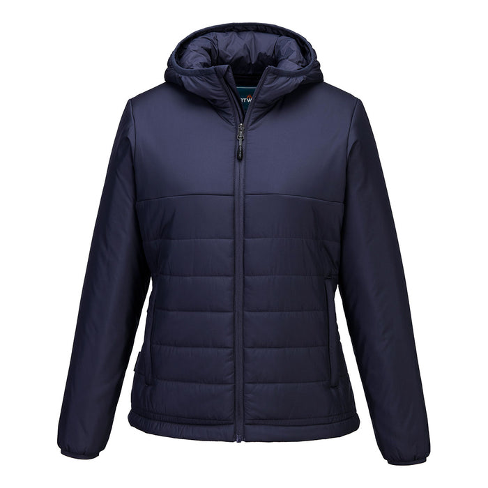 Portwest S613 - Professional Women's Hooded Insulated Baffle Jacket - Navy