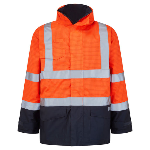 Portwest S779 - Bizflame Rain Hi-Vis Constrast FR Jacket - Orange/Navy