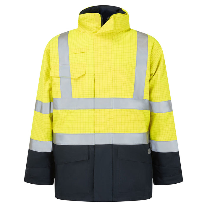 Portwest S779 - Bizflame Rain Hi-Vis Constrast FR Jacket - Yellow/Navy