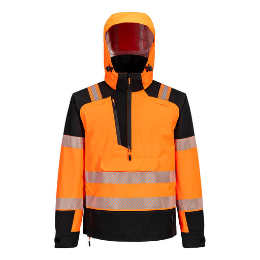 Portwest T161 - PW3 Hi-Vis Overhead Rain Jacket (3L) Orange/Black