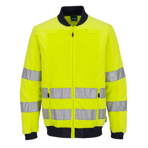 Portwest T164 - Hi-Vis Mesh Panel Work Jacket - Yellow/Navy