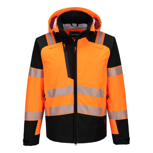 Portwest T166 - PW3 Hi-Vis Rain Jacket (3L) Orange/Black