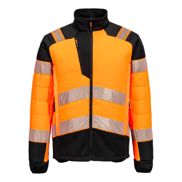 Portwest T170 - PW3 Hi-Vis Hybrid Baffle Jacket - Orange/Black